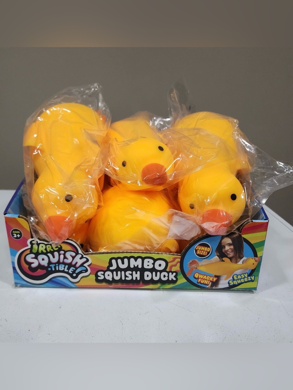 RARE 🆕️ JUMBO Squishy Duck Laffy Quacks HTF Squeeze Extra Large Stress Toy JA-RU